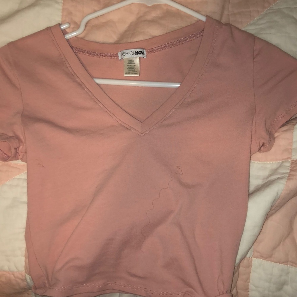 Fashion nova pink crop tee